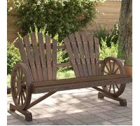 vidaXL Chaise de jardin AdiRondack 2 places – Fauteuil avec dossier et accoudoirs, bois 365096