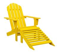 Vidaxl Chaise De Jardin Adirondack Avec Pouf Bois De Sapin Jaune