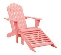 Vidaxl Chaise De Jardin Adirondack Avec Pouf Bois De Sapin Solide Rose