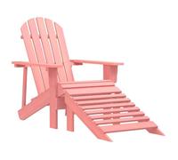 vidaXL Chaise de jardin Adirondack avec pouf Bois de sapin solide Rose