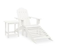 Chaise de jardin Adirondack avec pouf et table Sapin Blanc
