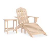 Sapin Chaise de Jardin Adirondack avec Pouf et Table Marron Fauteuil vidaXL