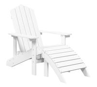 Vidaxl Chaise De Jardin Adirondack Avec Repose-Pied Pehd Blanc Blanc