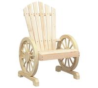 Chaise de Jardin AdiRondack, Fauteuil avec Dossier, Siège avec Accoudoirs, Meuble de Terrasse Patio Extérieur, Bois 365089