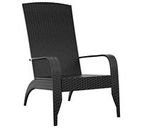 vidaXL Chaise de Jardin Adirondack en polyrotin Noir