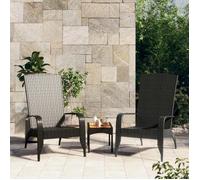 vidaXL Chaise de jardin Adirondack en résine tressée – Noir