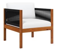 vidaXL Chaise de Jardin avec Coussin Chaises de Terrasse Sièges de Jardin Fauteuils de Patio Fauteuils d'Extérieur Bois d'Acacia Solide