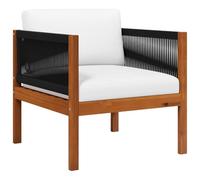 vidaXL Chaise de Jardin avec Coussin Chaises de Terrasse Sièges de Jardin Fauteuils de Patio Fauteuils d'Extérieur Bois d'Acacia Solide