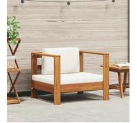 vidaXL Chaise de jardin avec coussin Crème Bois d'acacia solide 47272