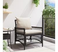 Vidaxl Chaise De Jardin Avec Coussins Noire 60x70x78 Cm En Osier