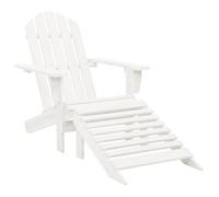 vidaXL Chaise de jardin avec pouf Bois Blanc 40859