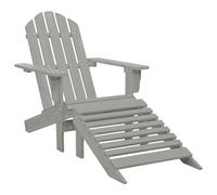 vidaXL Chaise de jardin avec pouf Bois Gris