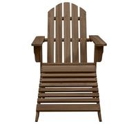 Vidaxl Chaise De Jardin Avec Pouf Bois Marron Marron