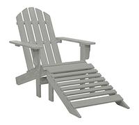 Vidaxl Chaise De Jardin Avec Pouf Bois Gris