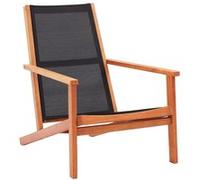 Chaise de jardin Noir Bois d'eucalyptus solide et textilène