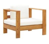 vidaXL Chaise de jardin avec coussin Crème Bois d'acacia solide 47272