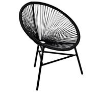 vidaXL Chaise de jardin forme de lune Résine tressée Noir