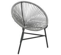 vidaXL Chaise de jardin sous forme de lune Résine tressée Gris