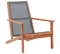 Vidaxl Chaise De Jardin Gris Bois D'eucalyptus Solide Et Textilène Gris