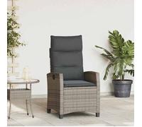 vidaXL Chaise de jardin inclinable avec table d'appoint gris en polyrotin 4108271