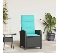 Vidaxl Chaise De Jardin Inclinable Avec Table D'appoint Noir Polyrotin