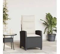 Vidaxl Chaise De Jardin Inclinable Avec Table D'appoint Noir Polyrotin
