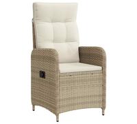 vidaXL Chaise de Jardin inclinable Beige et Blanc crème, Chaise inclinable stylée, résistante aux intempéries, réglable, Moderne pour Le Jardin, Lounge d'été Facile à Nettoyer