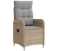 vidaXL Chaise de Jardin inclinable Beige et Gris Clair, Chaise inclinable stylée, résistante aux intempéries, réglable, Moderne pour Le Jardin, Lounge d'été Facile à Nettoyer