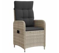vidaXL Chaise de Jardin inclinable Gris Clair et Gris foncé, Chaise inclinable stylée, résistante aux intempéries, réglable, Moderne pour Le Jardin, Lounge d'été Facile à Nettoyer