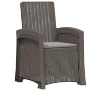 vidaXL Chaise de Jardin inclinable imitant Le rotin Gris Clair PP, Fauteuil de Jardin Contemporain, résistant aux intempéries, réglable pour Votre terrasse ou Bord de Piscine
