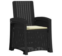 vidaXL Chaise de Jardin inclinable imitant Le rotin PP, Fauteuil de Jardin Contemporain, résistant aux intempéries, réglable pour Votre terrasse ou Bord de Piscine