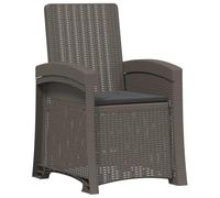 vidaXL Chaise de Jardin inclinable imitant Le rotin PP, Fauteuil de Jardin Contemporain, résistant aux intempéries, réglable pour Votre terrasse ou Bord de Piscine