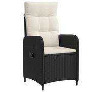 vidaXL Chaise de Jardin inclinable Noir et Blanc crème, Chaise inclinable stylée, résistante aux intempéries, réglable, Moderne pour Le Jardin, Lounge d'été Facile à Nettoyer
