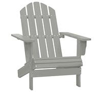 vidaXL Chaise de Jardin Meuble de Patio Transat Mobilier de Terrasse Cour Chaise d'Extérieur Chaise de Patio Siège de Balcon Gris Bois