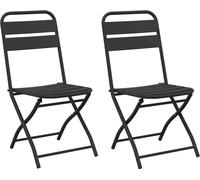 Vidaxl Chaises De Jardin Pliantes 2 Pcs Anthracite 42x52x82 Cm Acier Enduit De Poudre