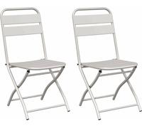 Vidaxl Chaises De Jardin Pliantes 2 Pcs Beiges 42x52x82 Cm Acier Enduit De Poudre