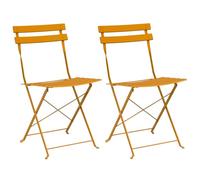 vidaXL Chaise de Jardin Pliante 2 pcs Moutarde 42 x 46 x 82cm Acier, Chaise Pliante rectangulaire Moderne pour Jardin et terrasse, Meuble léger pour espaces détente, Portable