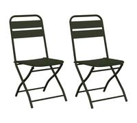 Chaises de jardin pliantes 2 pcs Vert foncé 42x52x82 cm Acier revêtu de poudre 42002937