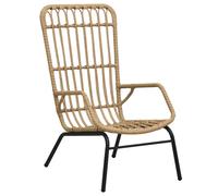 vidaXL Chaise de jardin Résine tressée Marron clair 48580