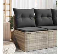 Vidaxl Chaise De Jardin Sans Accoudoirs Avec Coussins Gris Clair Rotin