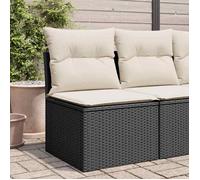 vidaXL Chaise de Jardin sans Accoudoirs avec Coussins, Siège avec Dossier, Meuble de Patio Arrière-Cour Terrasse Extérieur, Noir Résine Tressée
