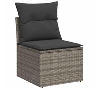 vidaXL Chaise de Jardin sans Accoudoirs avec Coussins, Siège avec Housse, Meuble de Terrasse Patio Balcon Extérieur, Gris 366135