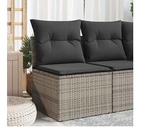 vidaXL Chaise de Jardin sans Accoudoirs avec Coussins, Siège avec Housse, Meuble de Terrasse Patio Balcon Extérieur, Gris 366135