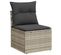 Vidaxl Chaise De Jardin Sans Accoudoirs Avec Coussins Gris Clair Rotin
