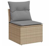vidaXL Chaise de Jardin sans Accoudoirs avec Coussins, Siège avec Housse, Meuble de Terrasse Patio Balcon Extérieur, Beige 366100