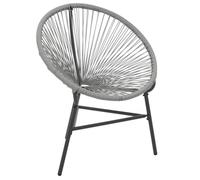 vidaXL Chaise de jardin Forme Lune - Résine tressée - Gris
