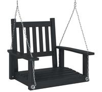vidaXL Chaise de jardin suspendue avec chaînes métalliques Noir Sapin massif