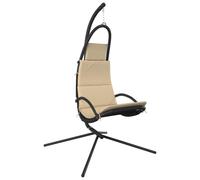 vidaXL Chaise de jardin suspendue avec coussin Crème Tissu Oxford et acier