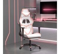 Vidaxl Chaise De Jeu Avec Repose-Pied Blanc Et Rose Similicuir Multicolore