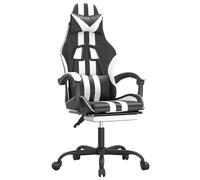 Vidaxl Chaise De Jeu Avec Repose-Pied Noir Et Blanc Similicuir Multicolore